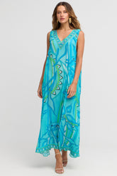 OCEANIC BLUES SLEEVELESS DRESS - Czarina