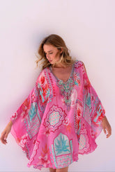 Pink Boho Kaftan Dress - Czarina