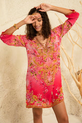 Pink Candy Kaftan Dress - Czarina