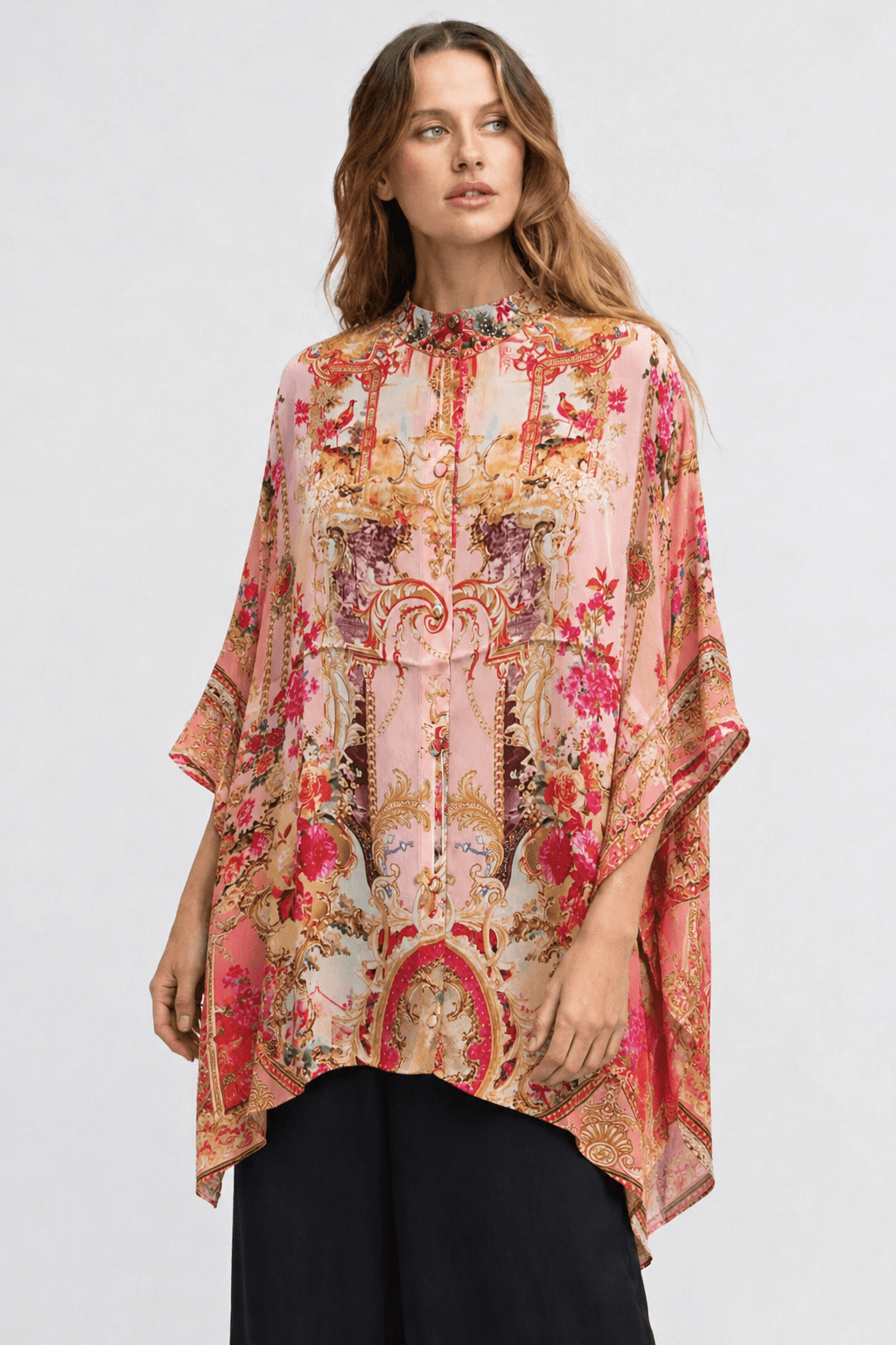 PINK CASTLE KAFTAN TOP W SLEEVES - Czarina