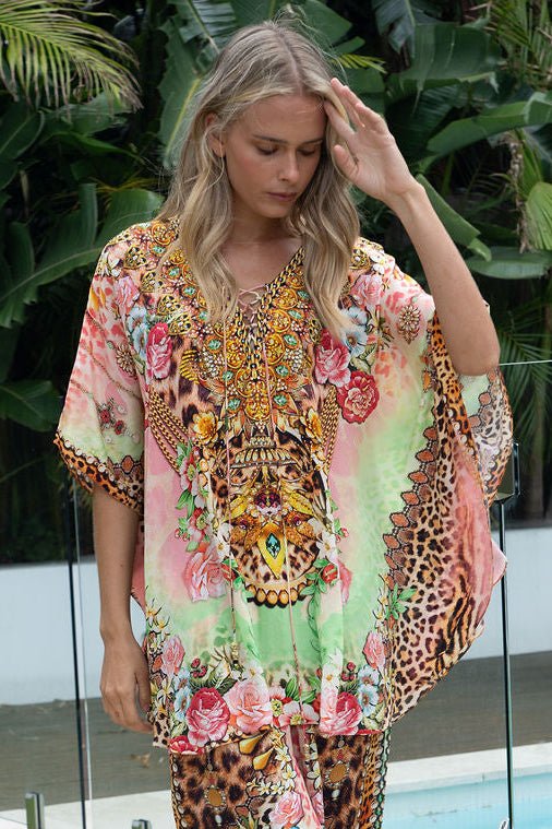 PINK CHEETAH BUTTERFLY TOP - Czarina