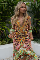 PINK CHEETAH HI LOW W SLEEVES - Czarina