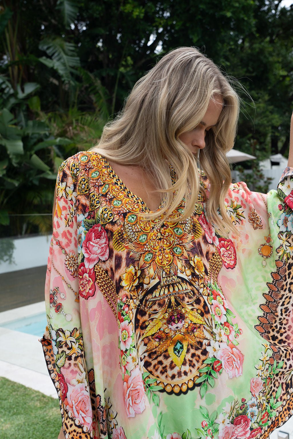 PINK CHEETAH KAFTAN DRESS - Czarina