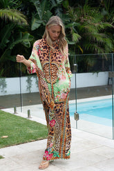 PINK CHEETAH KAFTAN TOP W SLEEVES - Czarina