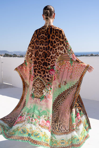 PINK CHEETAH LONG CAPE - Czarina