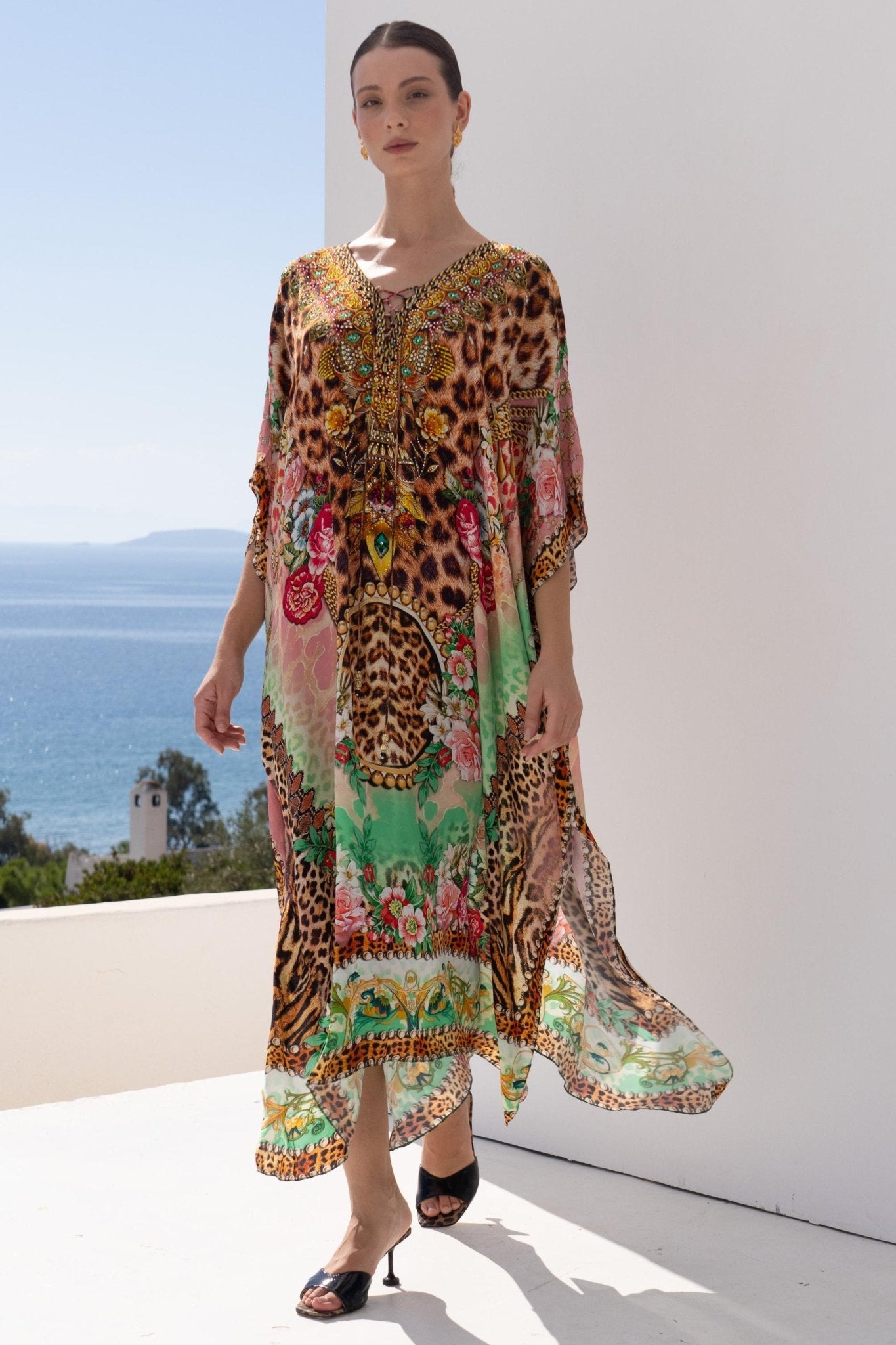 PINK CHEETAH MEDIUM KAFTAN - Czarina