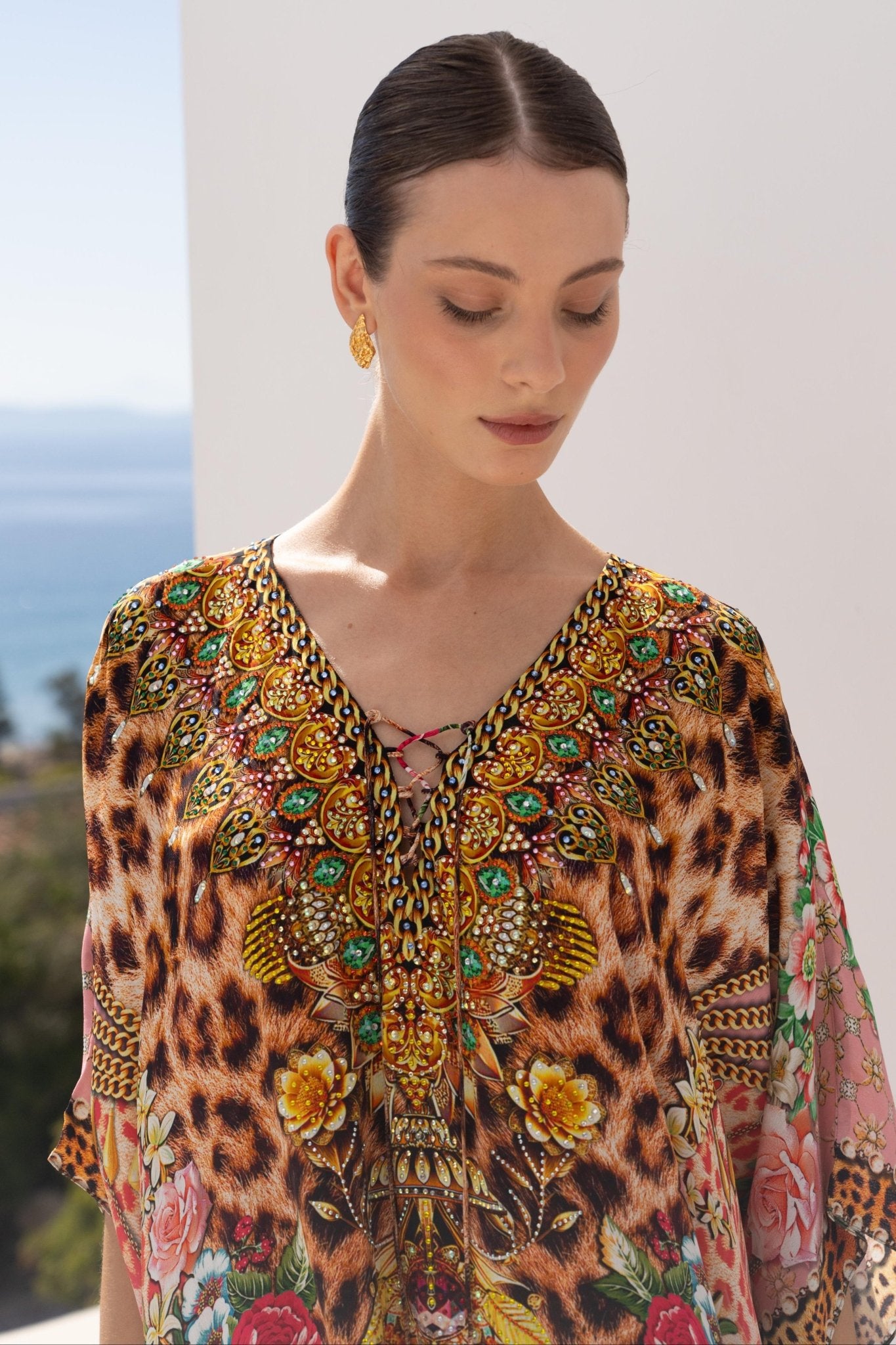 PINK CHEETAH MEDIUM KAFTAN - Czarina