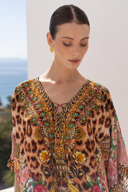PINK CHEETAH MEDIUM KAFTAN - Czarina