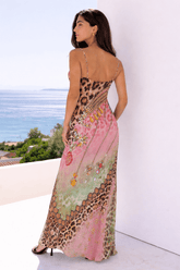 PINK CHEETAH V - NECK SLIP DRESS - Czarina