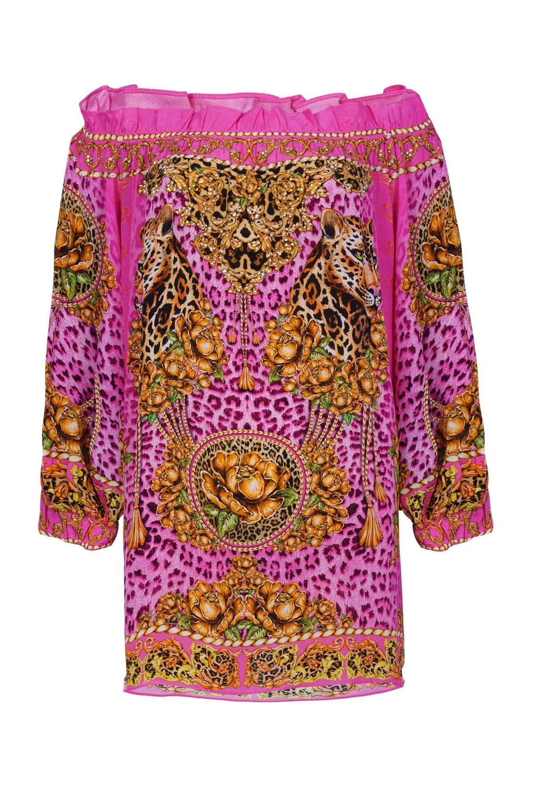 PINK LEOPARD OFF SHOULDER TOP - Czarina