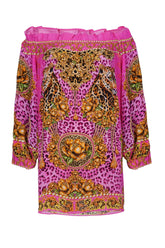 PINK LEOPARD OFF SHOULDER TOP - Czarina