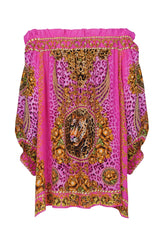 PINK LEOPARD OFF SHOULDER TOP - Czarina