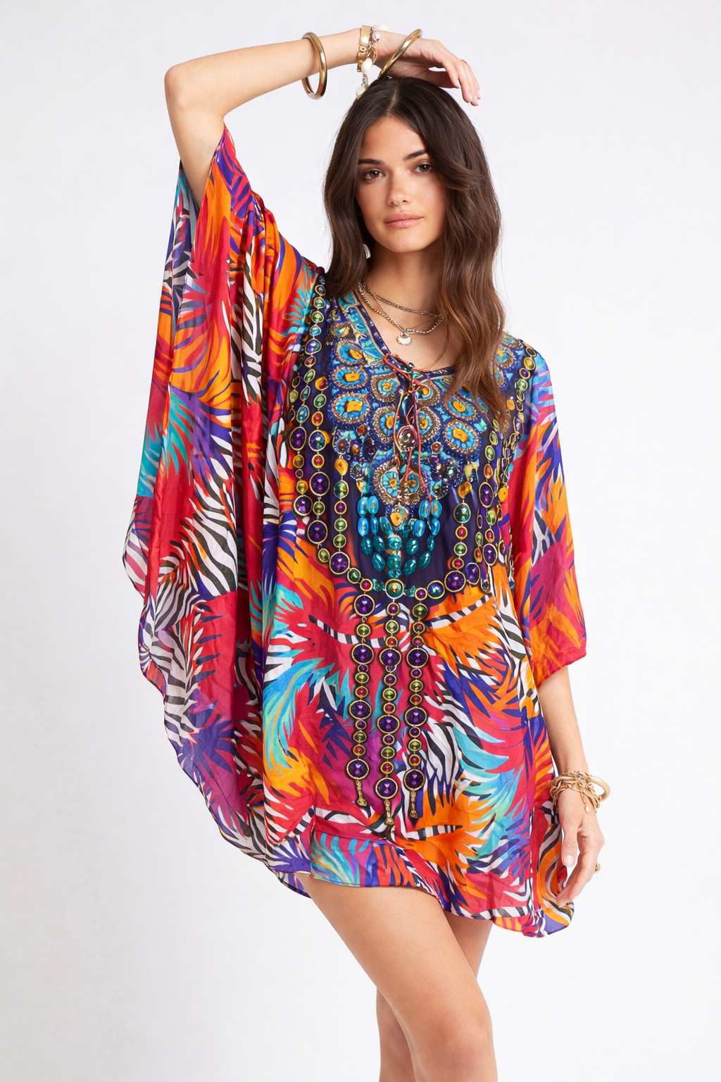 PINK PALM BUTTERFLY TOP - Czarina