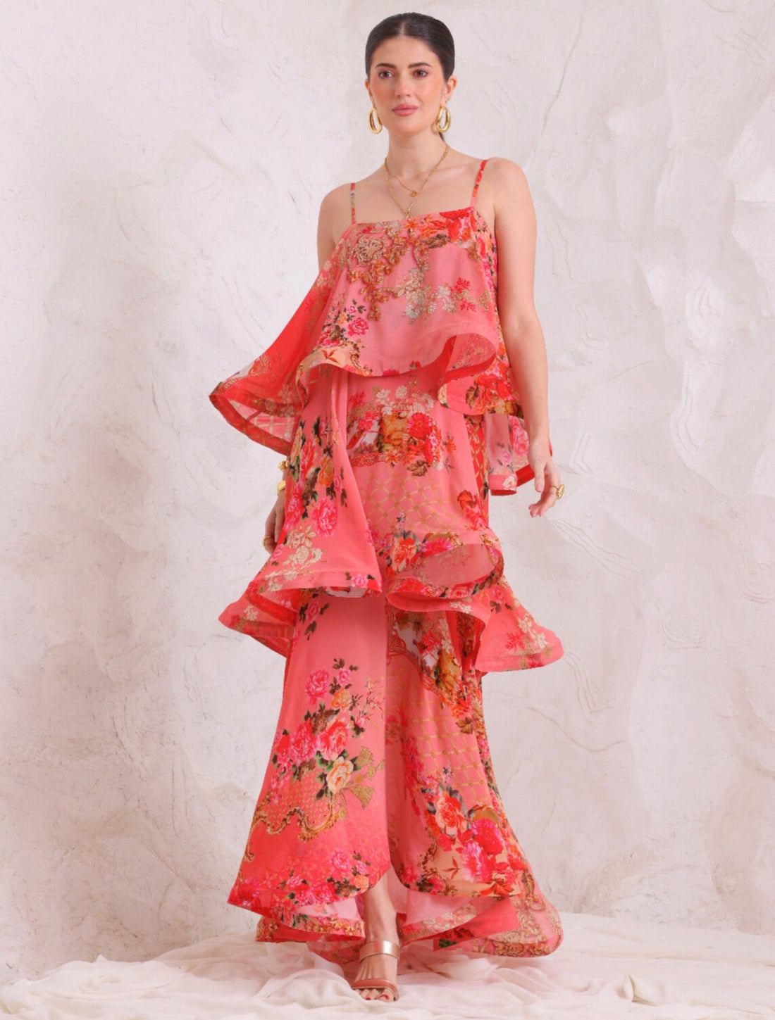 PINK PARADISE S - S RUFFLE MAXI DRESS - Czarina