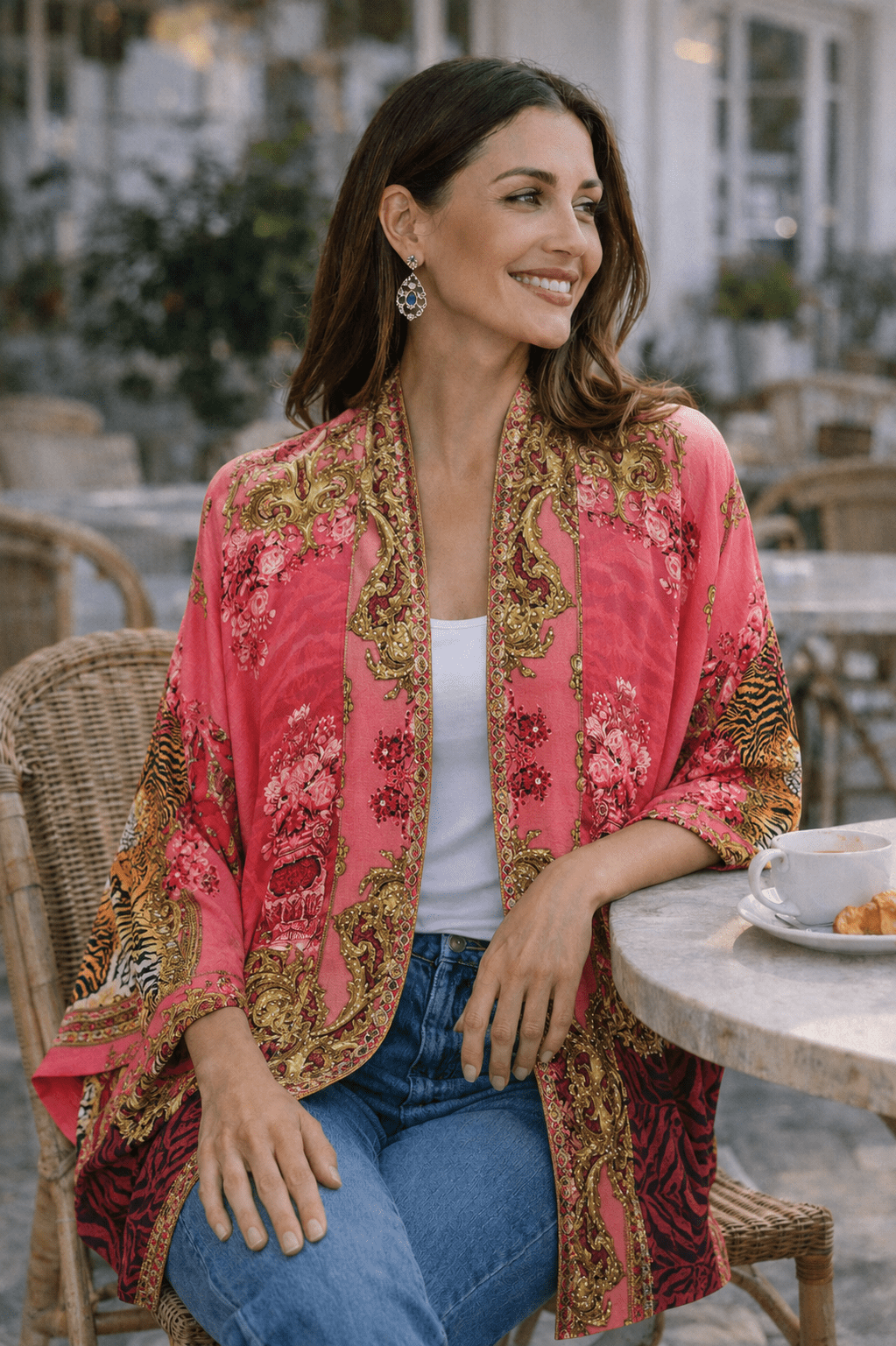 PINK TIGER SHORT CAPE - Czarina