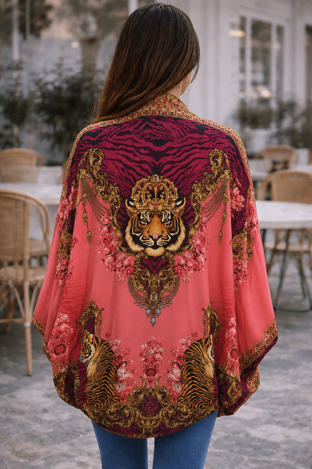 PINK TIGER SHORT CAPE - Czarina