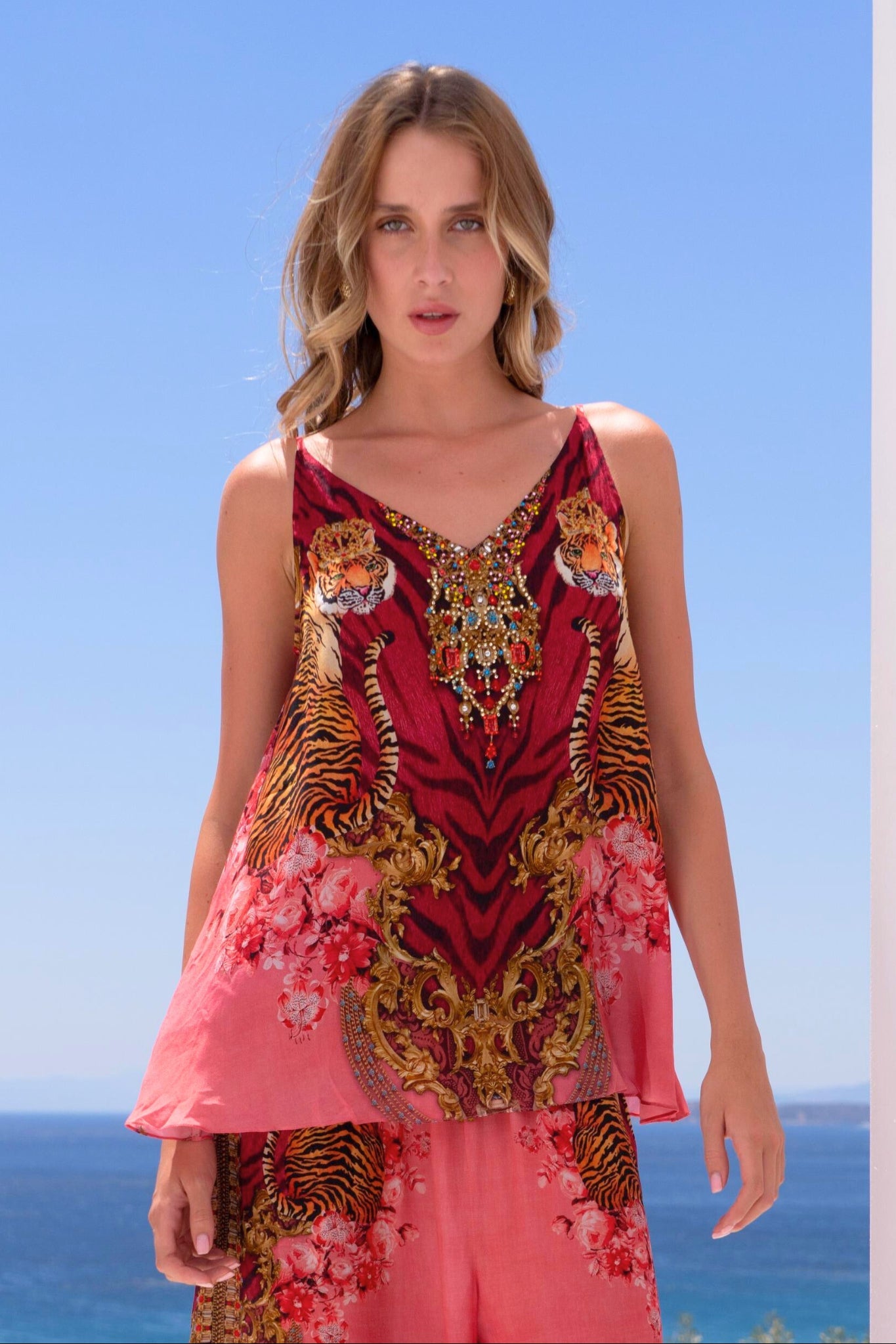 PINK TIGRESS CAMI TOP - Czarina