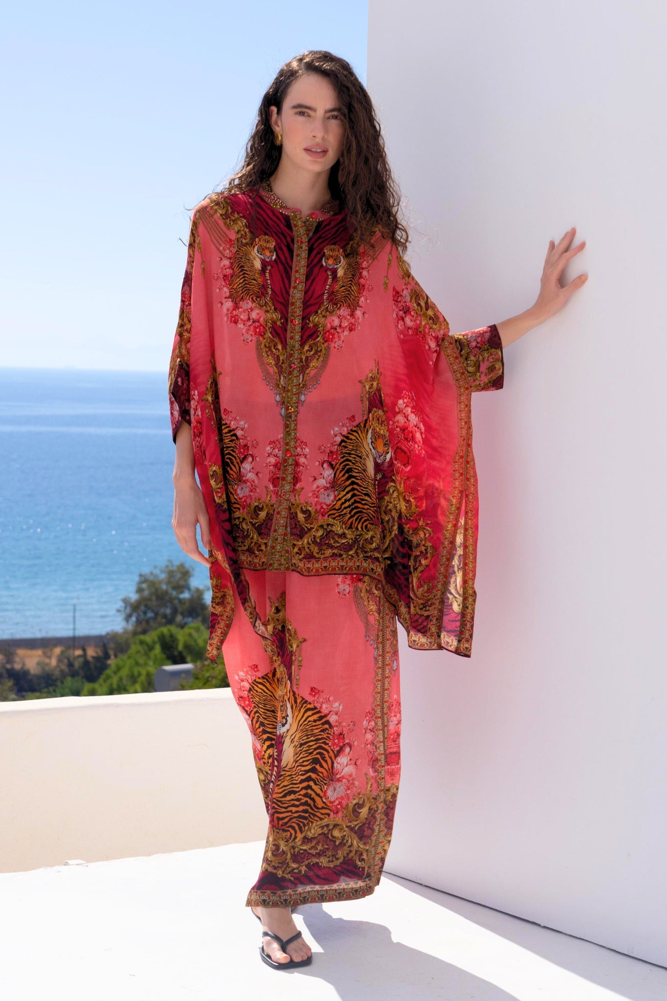 PINK TIGRESS KAFTAN TOP W SLEEVES - Czarina