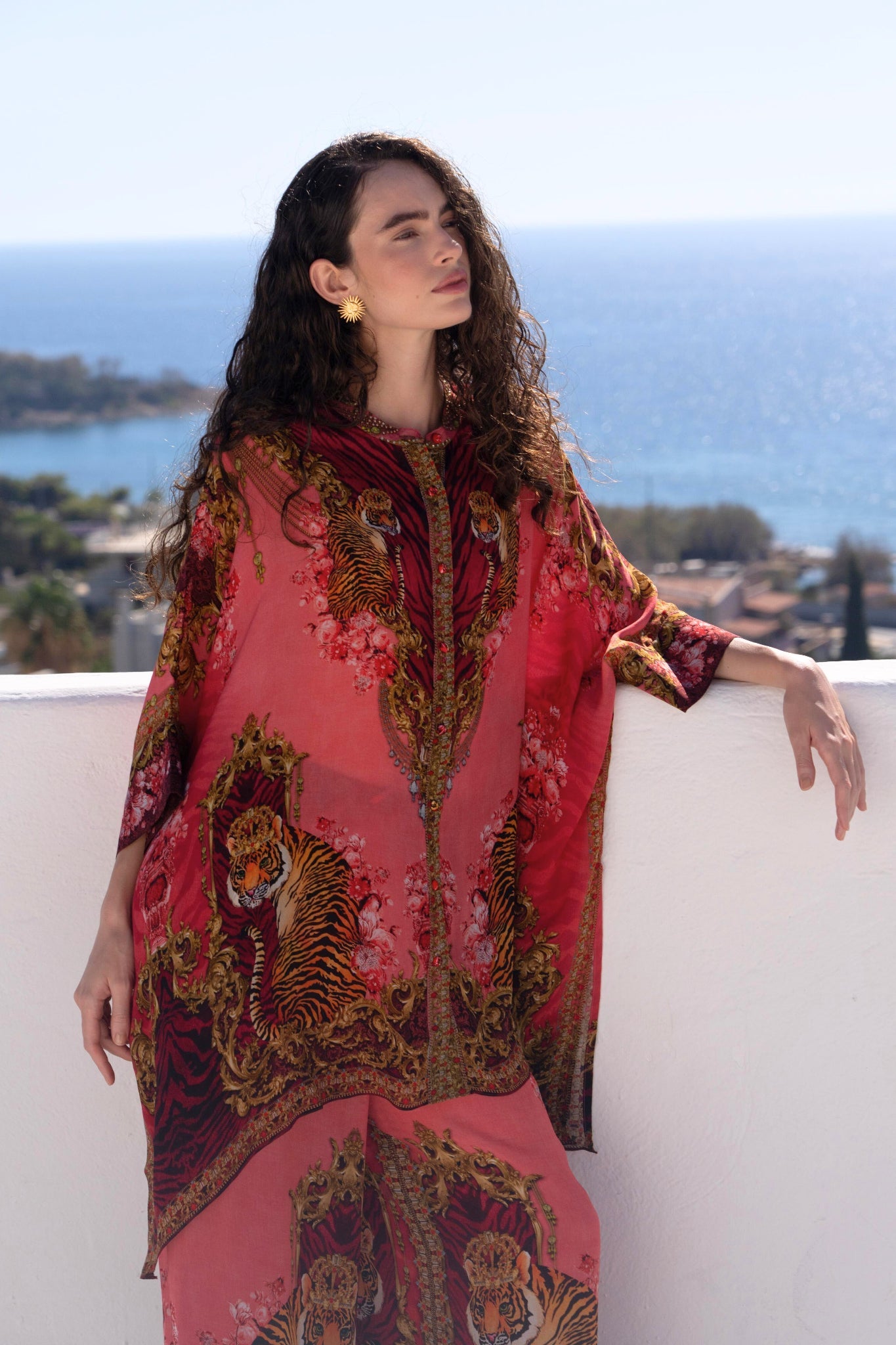PINK TIGRESS KAFTAN TOP W SLEEVES - Czarina