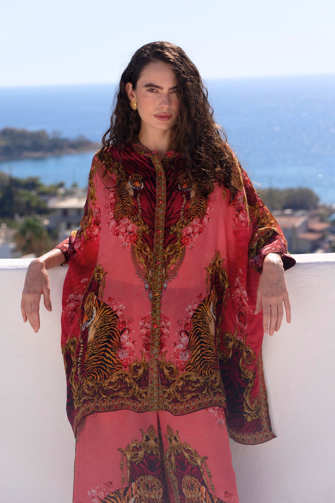 PINK TIGRESS KAFTAN TOP W SLEEVES - Czarina