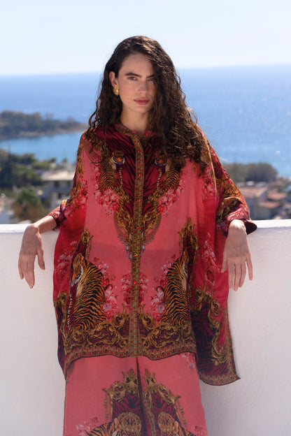 PINK TIGRESS KAFTAN TOP W SLEEVES - Czarina