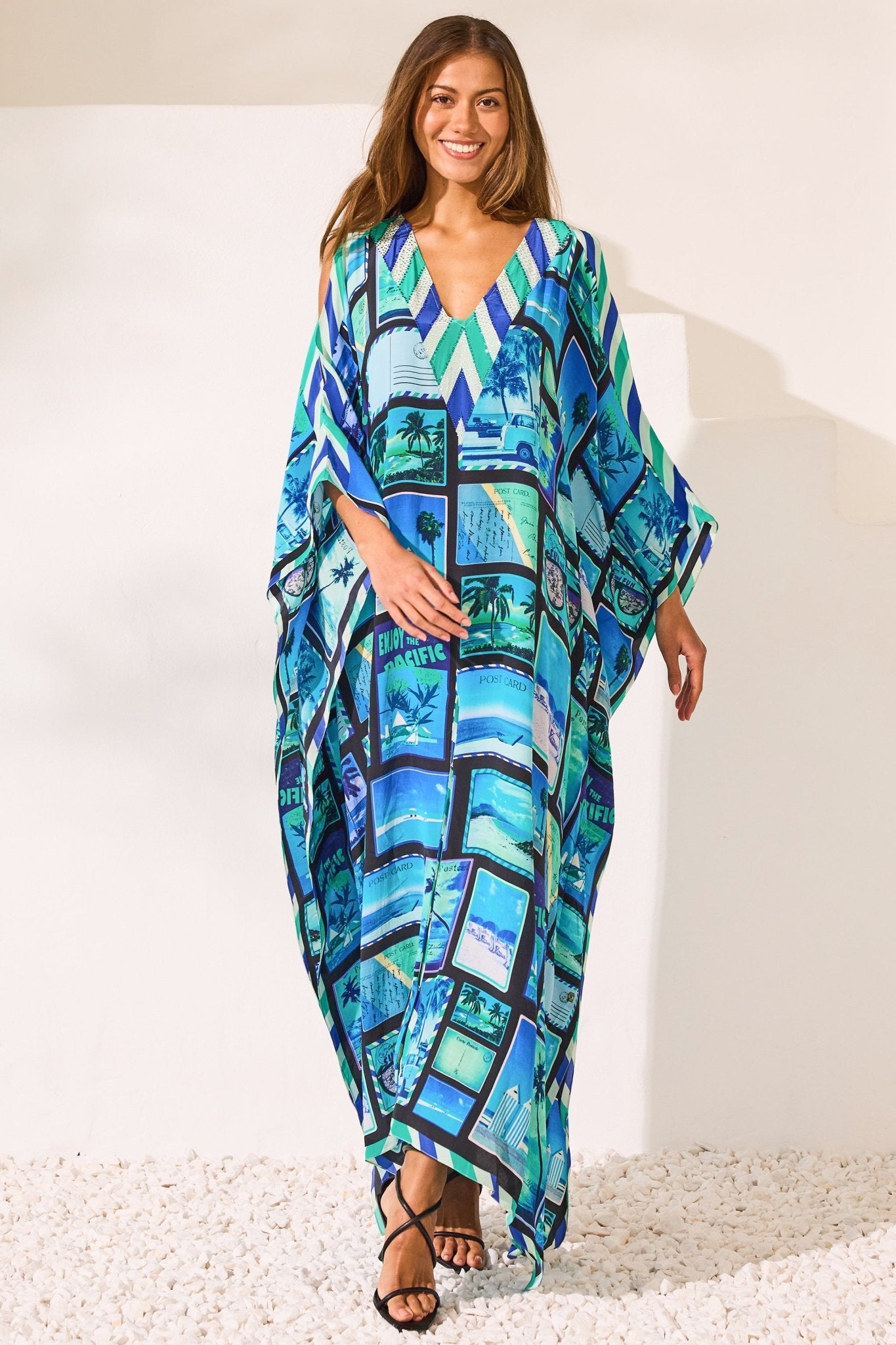 Postcards 100% Silk Big Width Kaftan - Czarina