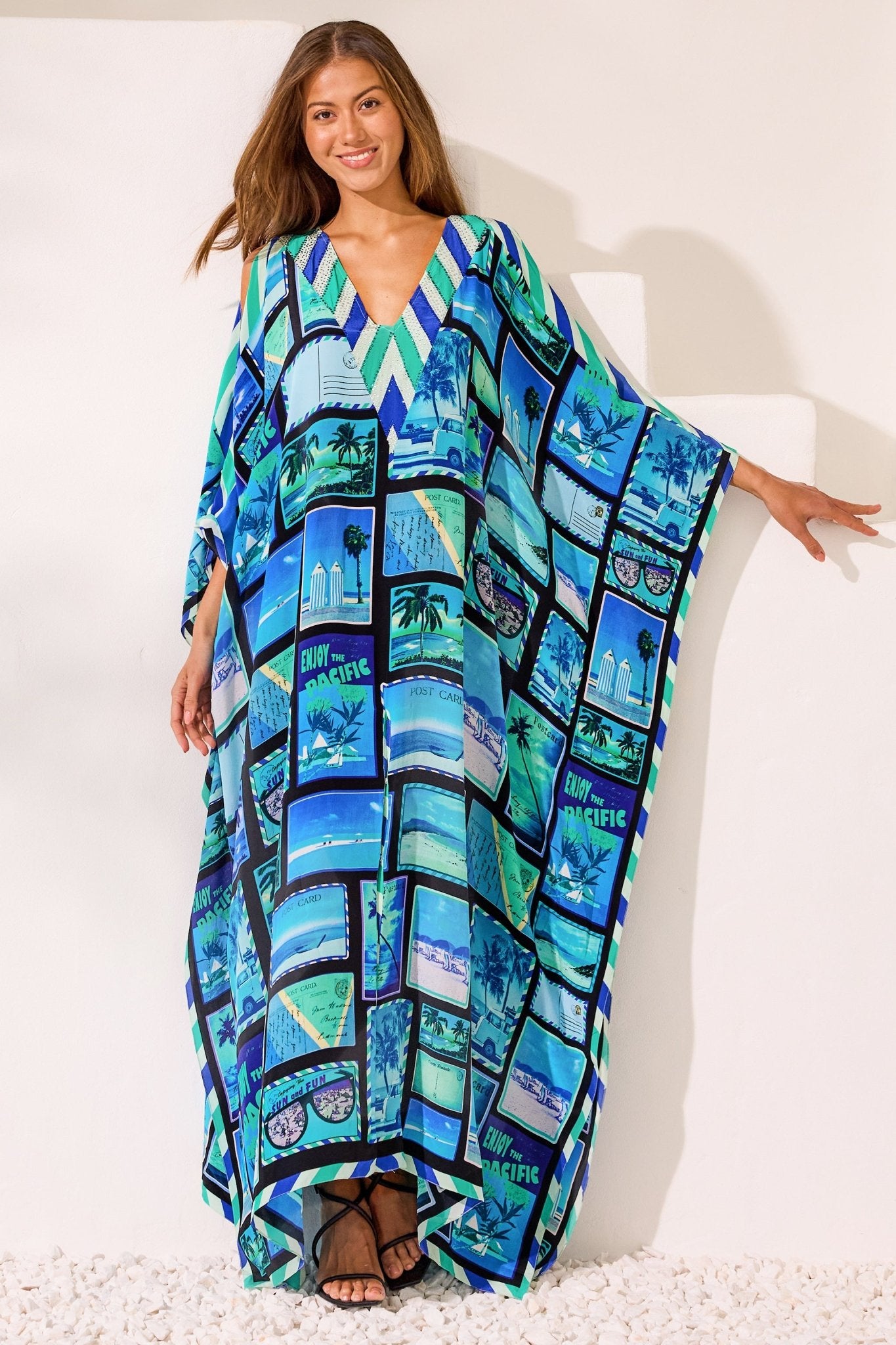 Postcards 100% Silk Big Width Kaftan - Czarina