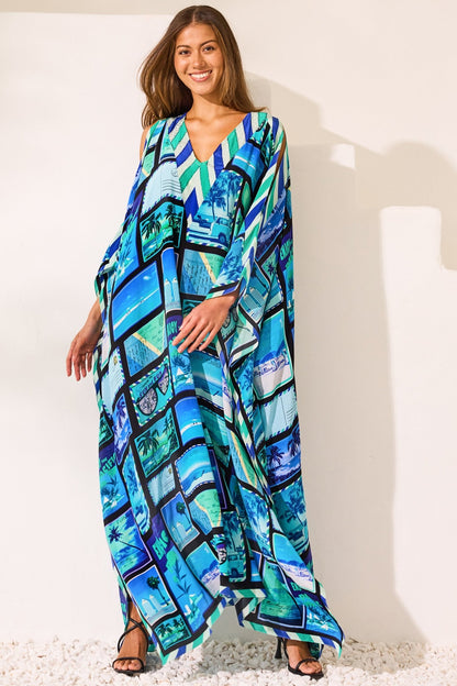 Postcards 100% Silk Big Width Kaftan - Czarina