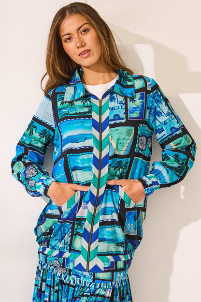 Postcards Oversized Bomber Jacket - Czarina