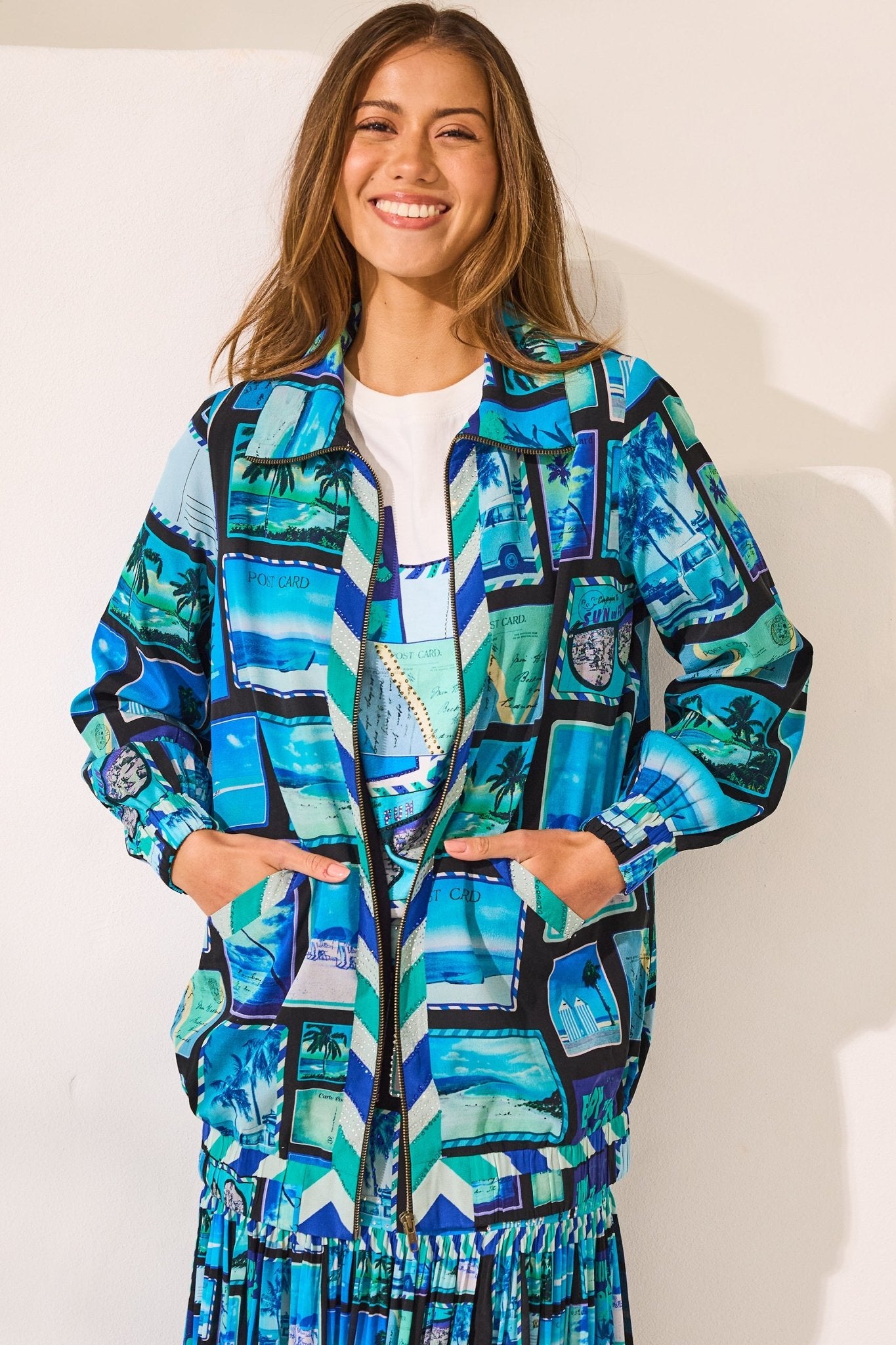 Postcards Oversized Bomber Jacket - Czarina