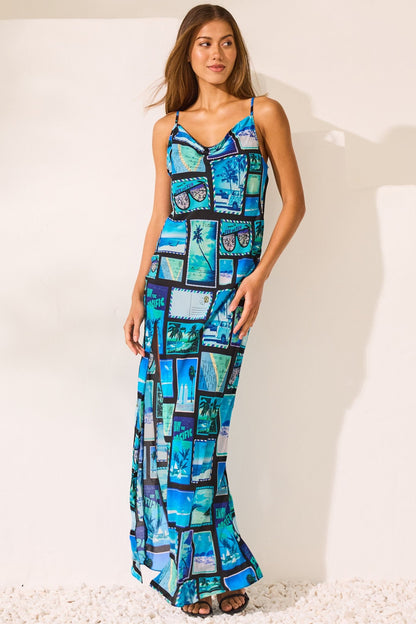 Postcards Slip Dress - Czarina