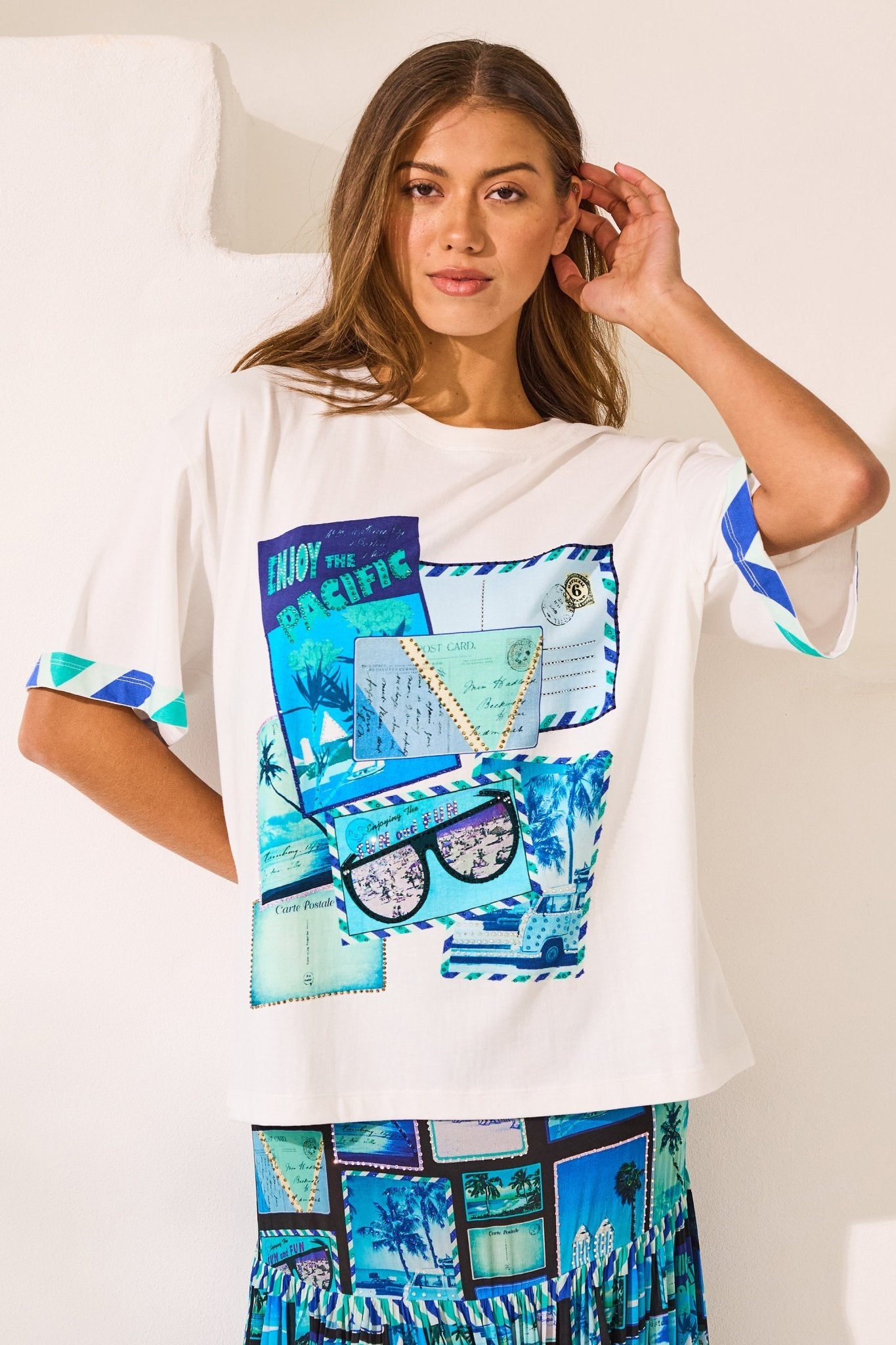 Postcards White T - shirt - Czarina