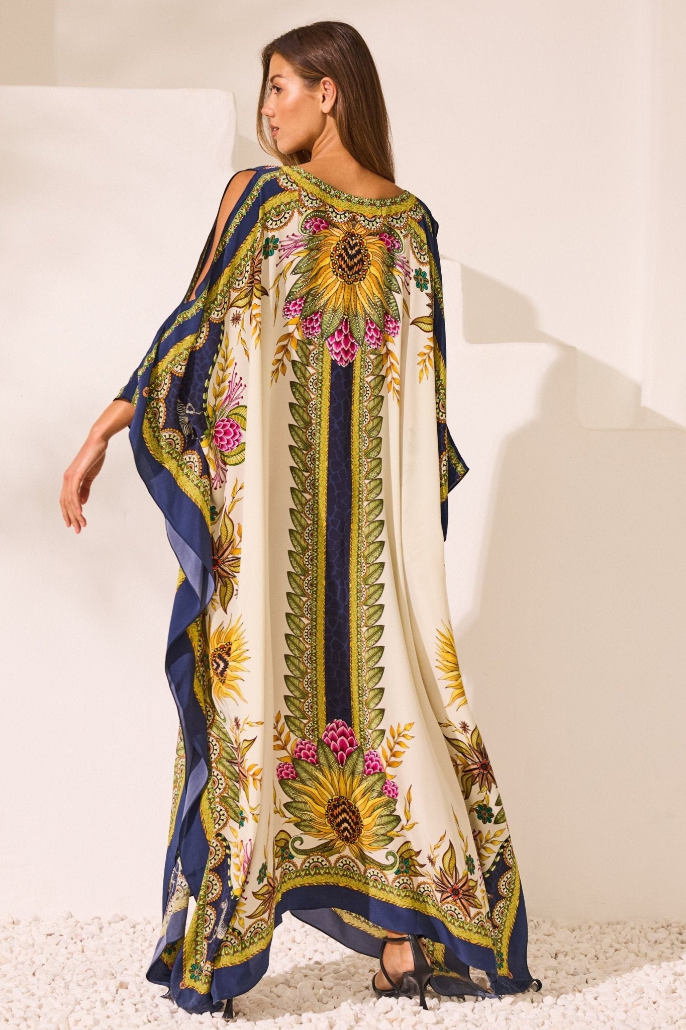 Princess Of Savannah 100% Silk Big Width Kaftan - Czarina