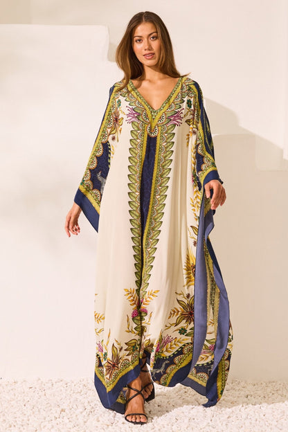 Princess Of Savannah 100% Silk Big Width Kaftan - Czarina