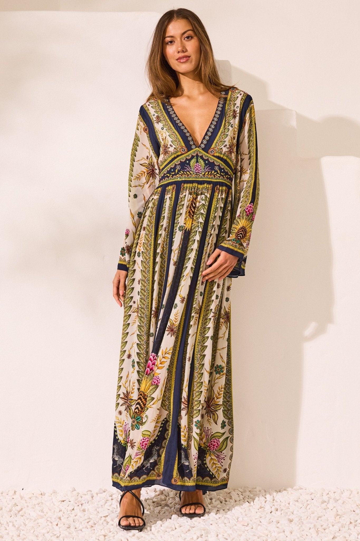 Princess Of Savannah Maxi w Flare Sleeves - Czarina