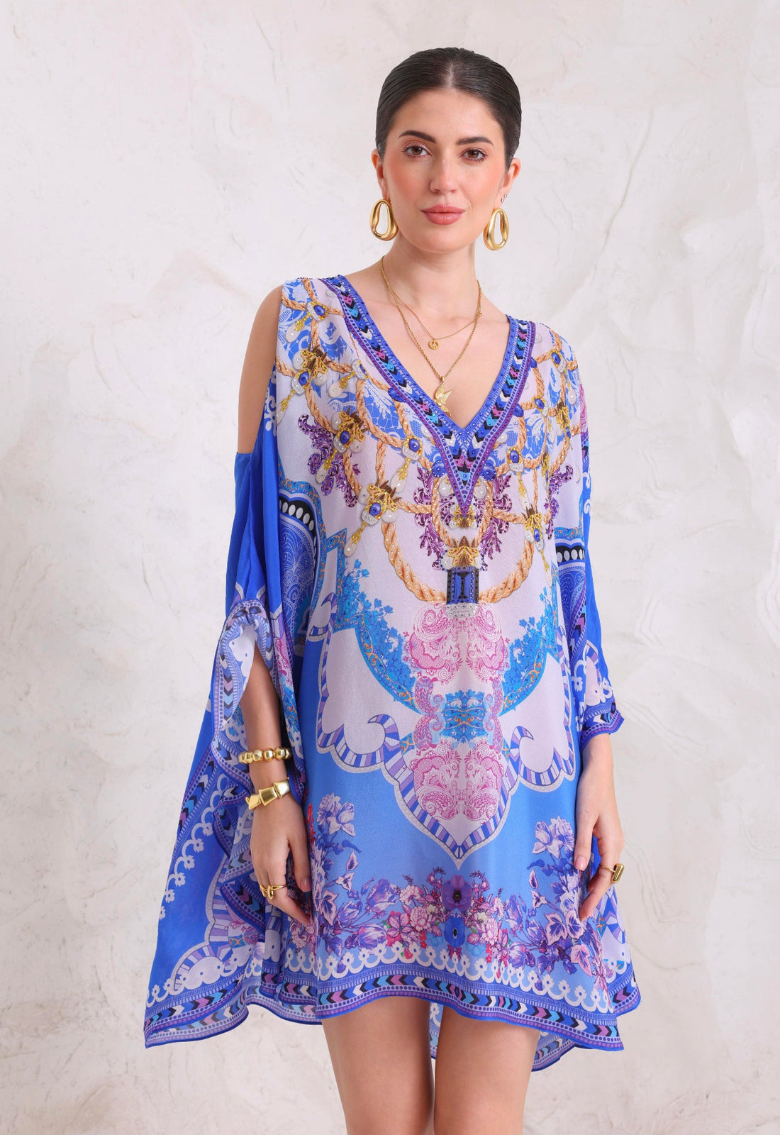 PURPLE PEARLS KAFTAN DRESS - Czarina