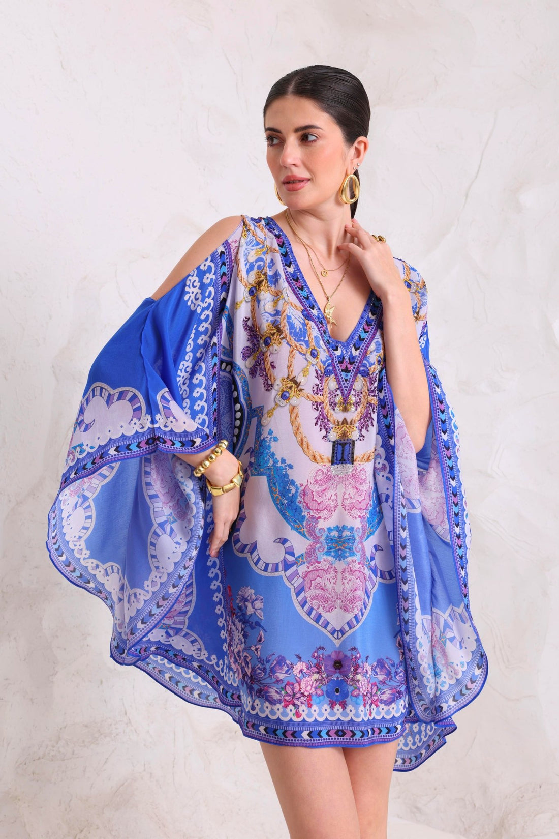 PURPLE PEARLS KAFTAN DRESS - Czarina