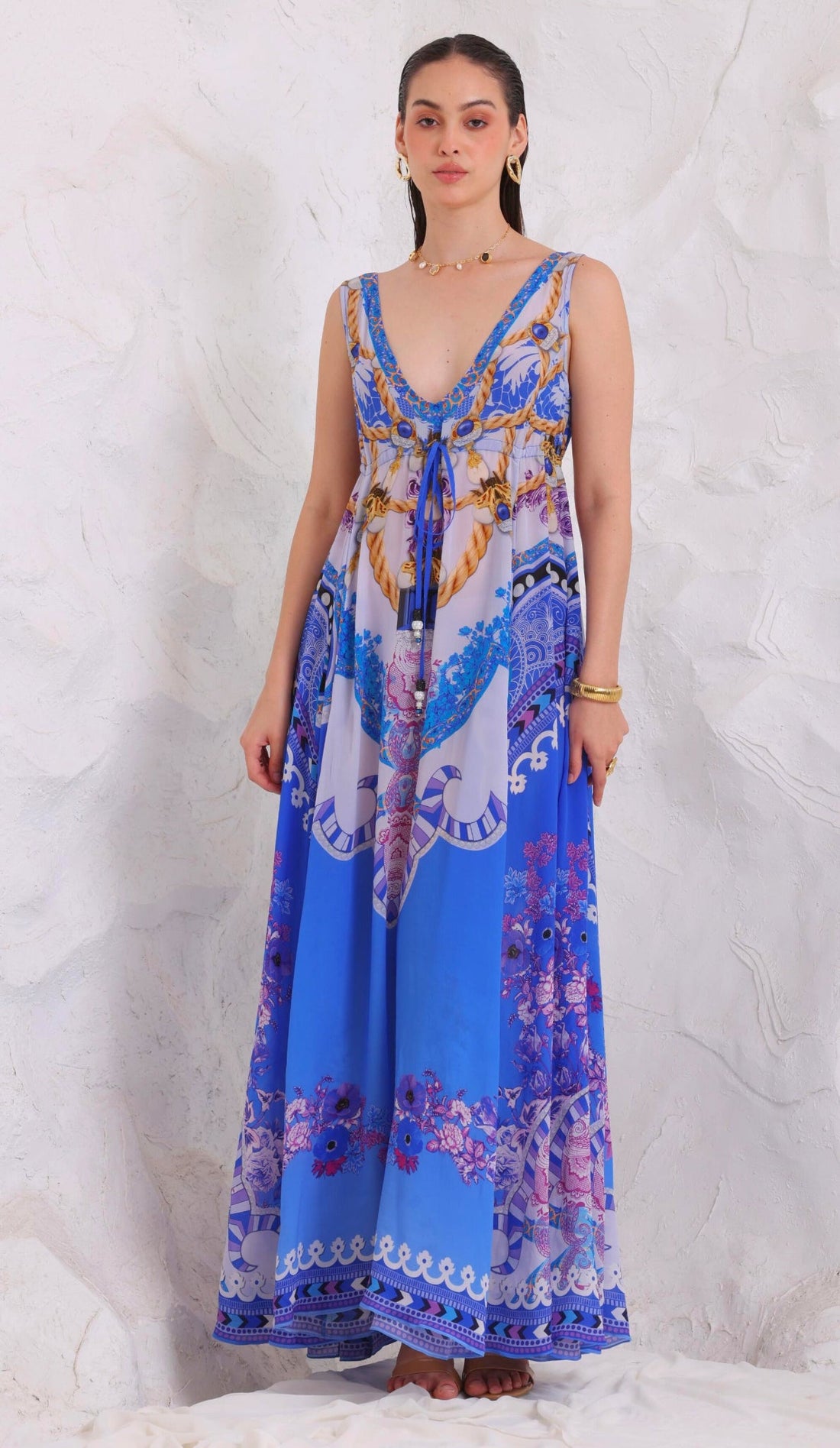 PURPLE PEARLS MAXI DRESS - Czarina
