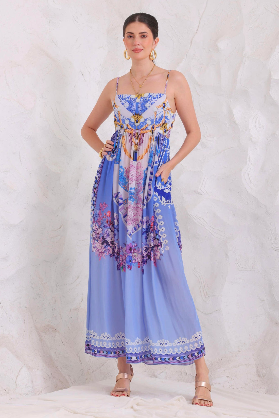 PURPLE PEARLS S - S MIDI DRESS - Czarina