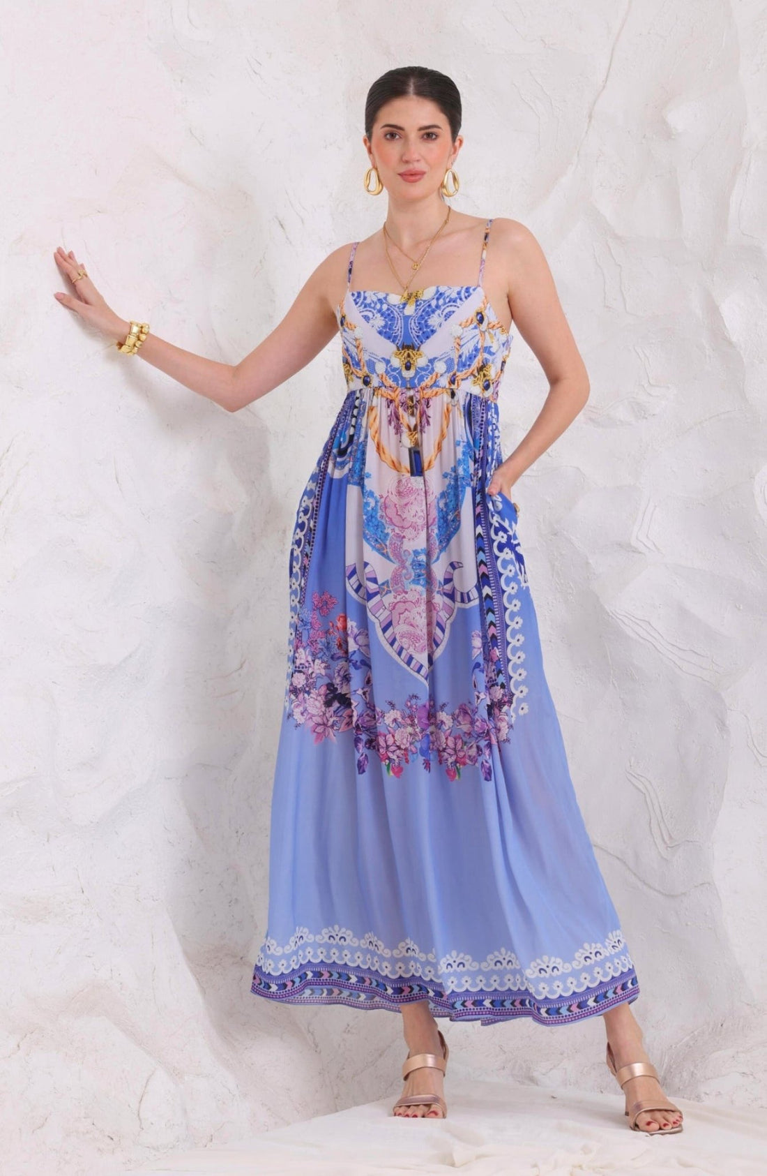PURPLE PEARLS S - S MIDI DRESS - Czarina