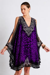 PURPLE TIGRESS KAFTAN DRESS - Czarina