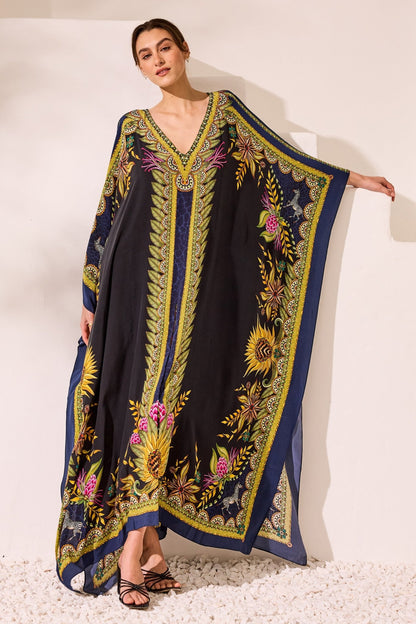 Queen Of Savannah Big Width Silk Kaftan - Czarina