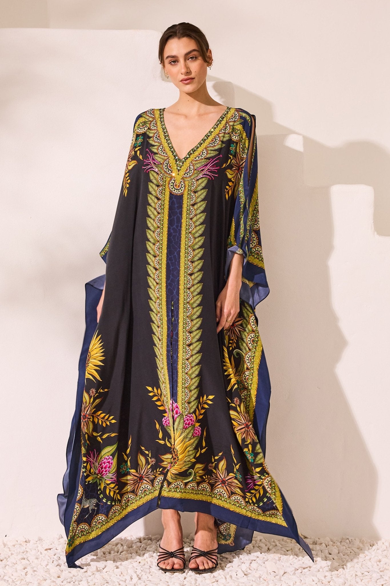 Queen Of Savannah Big Width Silk Kaftan - Czarina