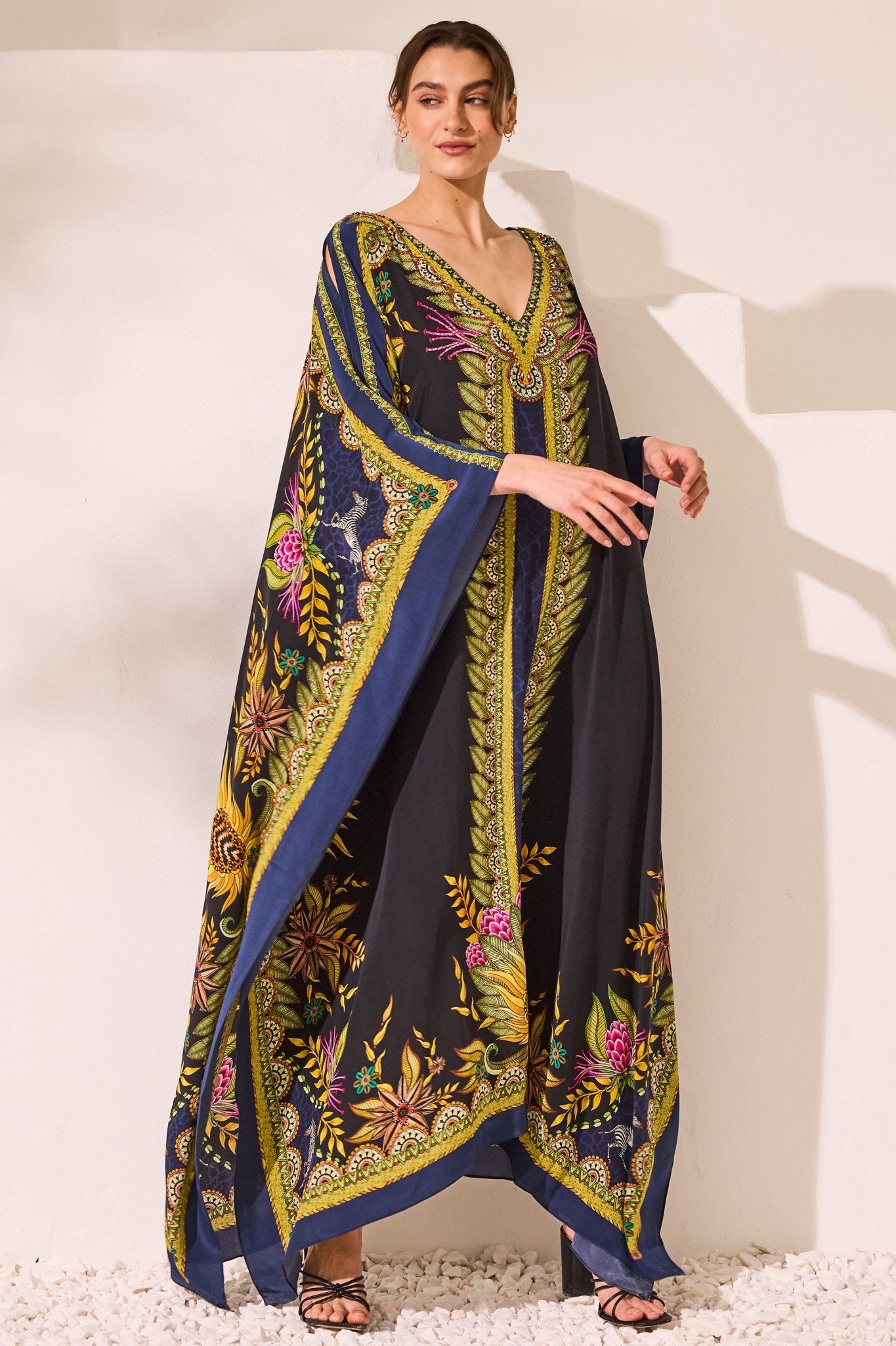 Queen Of Savannah Big Width Silk Kaftan - Czarina