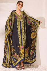 Queen Of Savannah Big Width Silk Kaftan - Czarina