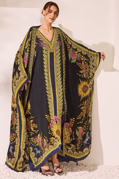 Queen Of Savannah Big Width Silk Kaftan - Czarina