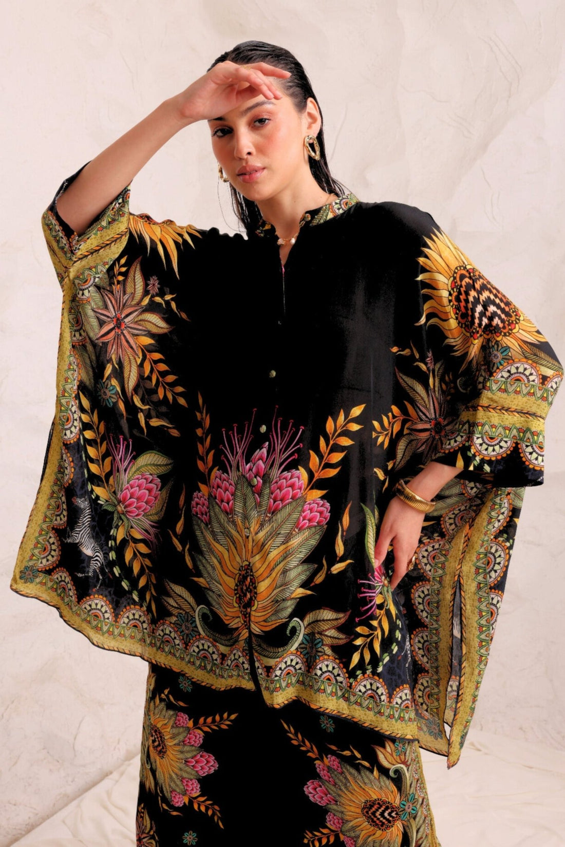 Queen Of Savannah Kaftan Top w Sleeves - Czarina