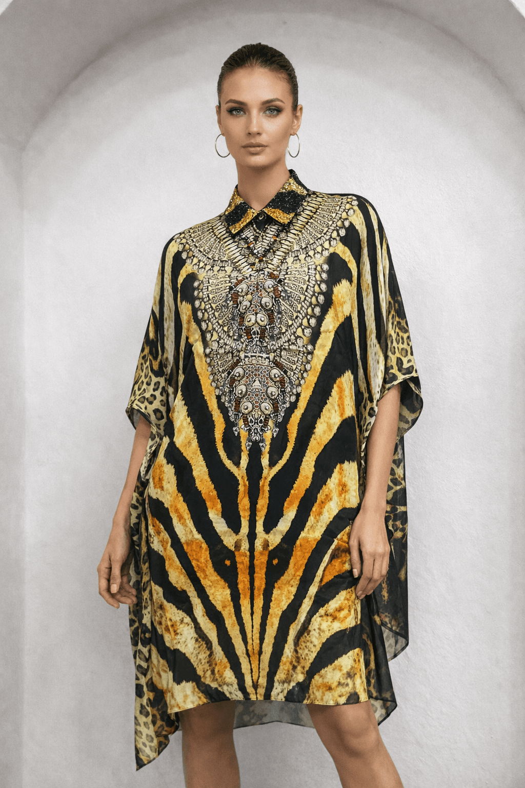 SAHARA MIDI COLLAR KAFTAN - Czarina