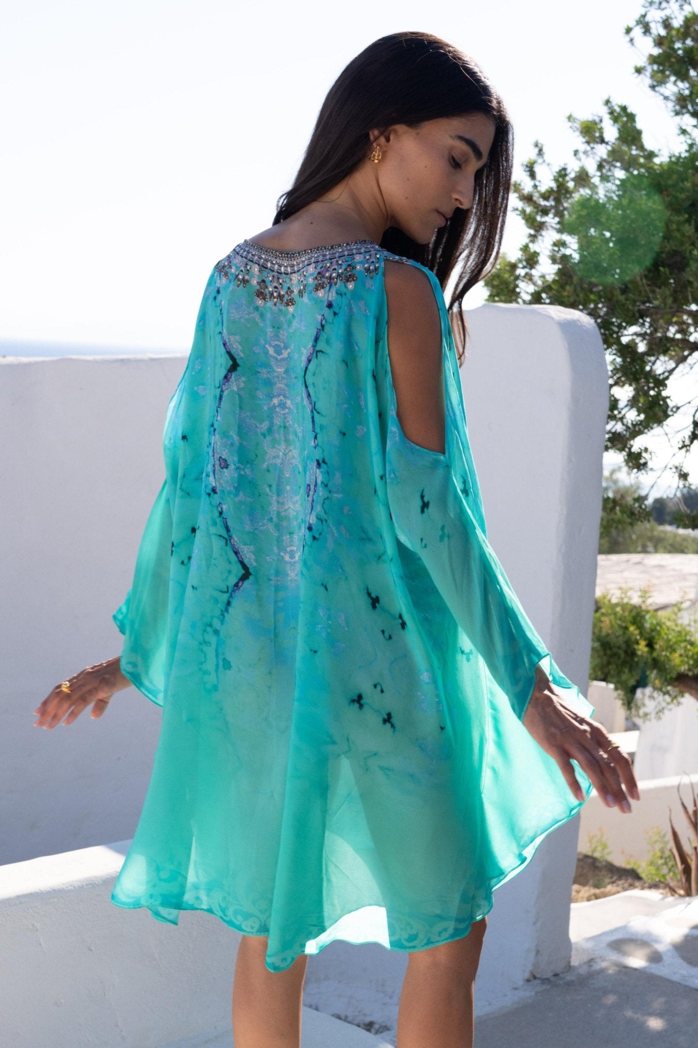 SANTORINI SKIES KAFTAN DRESS - Czarina
