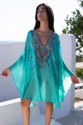 SANTORINI SKIES KAFTAN DRESS - Czarina
